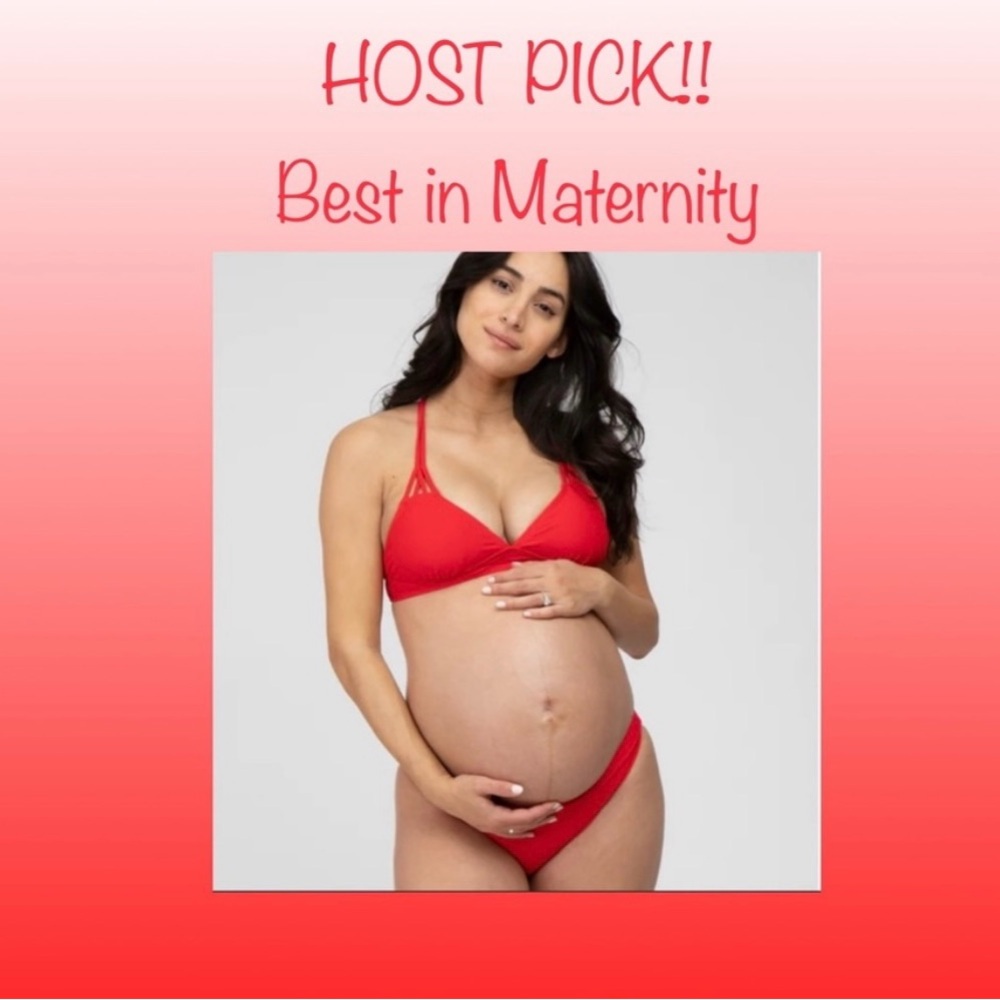 NWOT PinkBlush Red Maternity 2 Piece Bikini